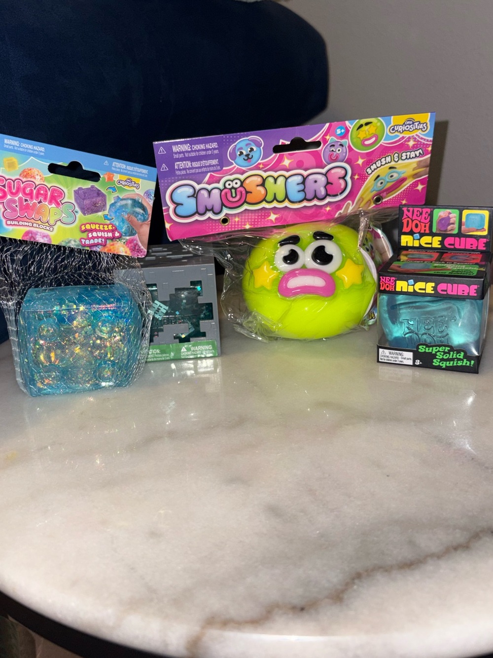 Squishy Bundle - Smushers, Sugar Swap, Needoh Nice Cube, Minecraft Cube
